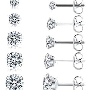 Women's Stainless Steel Cubic Zirconia Earrings